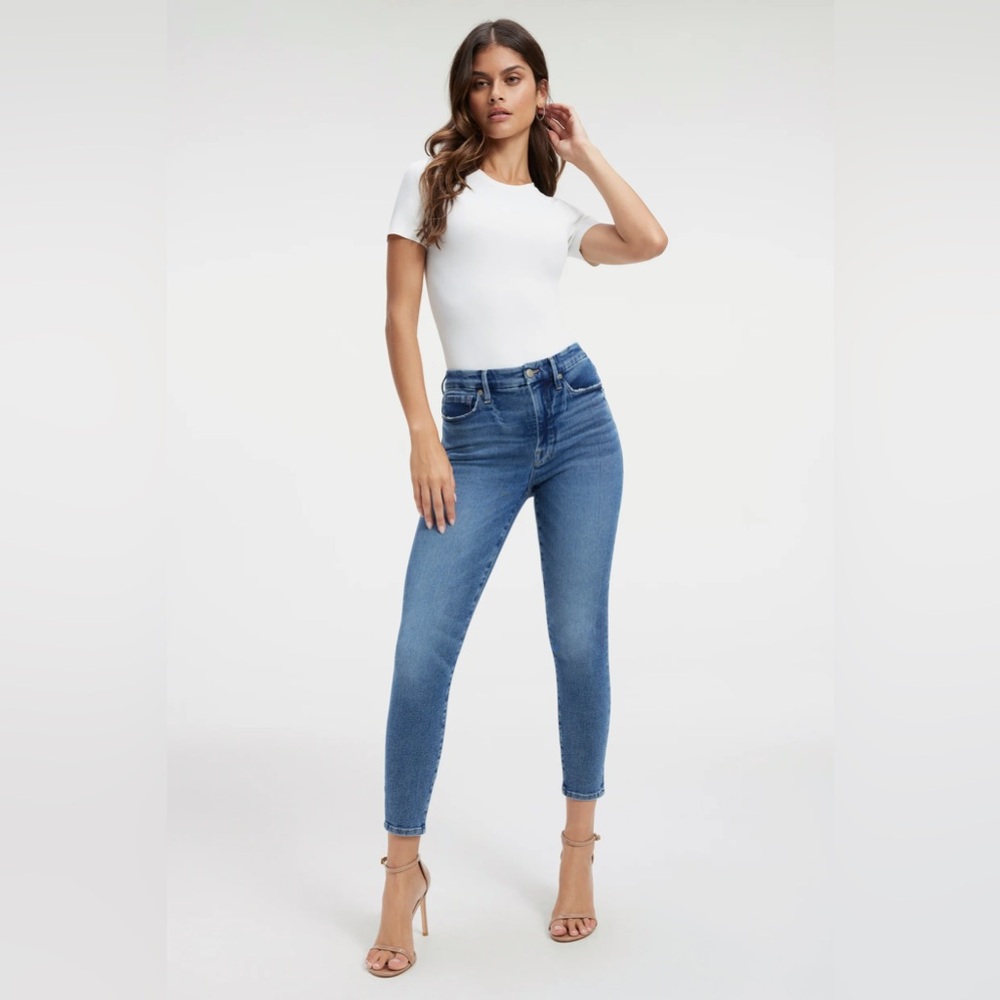 Good American Good Waist crop jeans